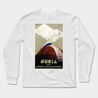 Vintage Travel Poster Nuria Spain Long Sleeve T-Shirt